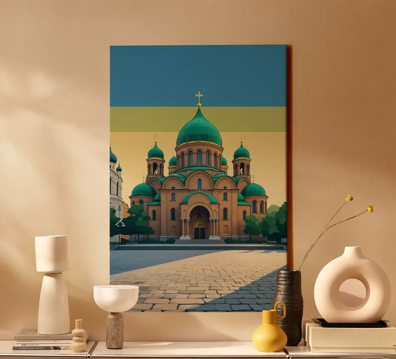 St. Sophia’s Iconic Presence canvas met Baklijst van AlbertKlee