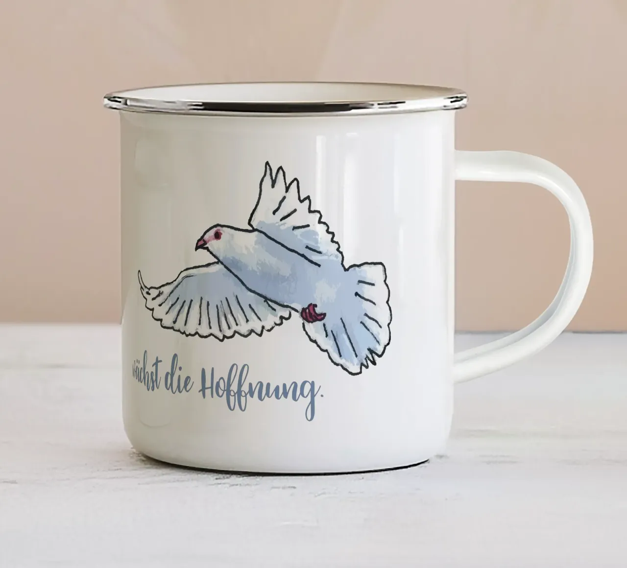 Pigeon enamel mug by Face & Content