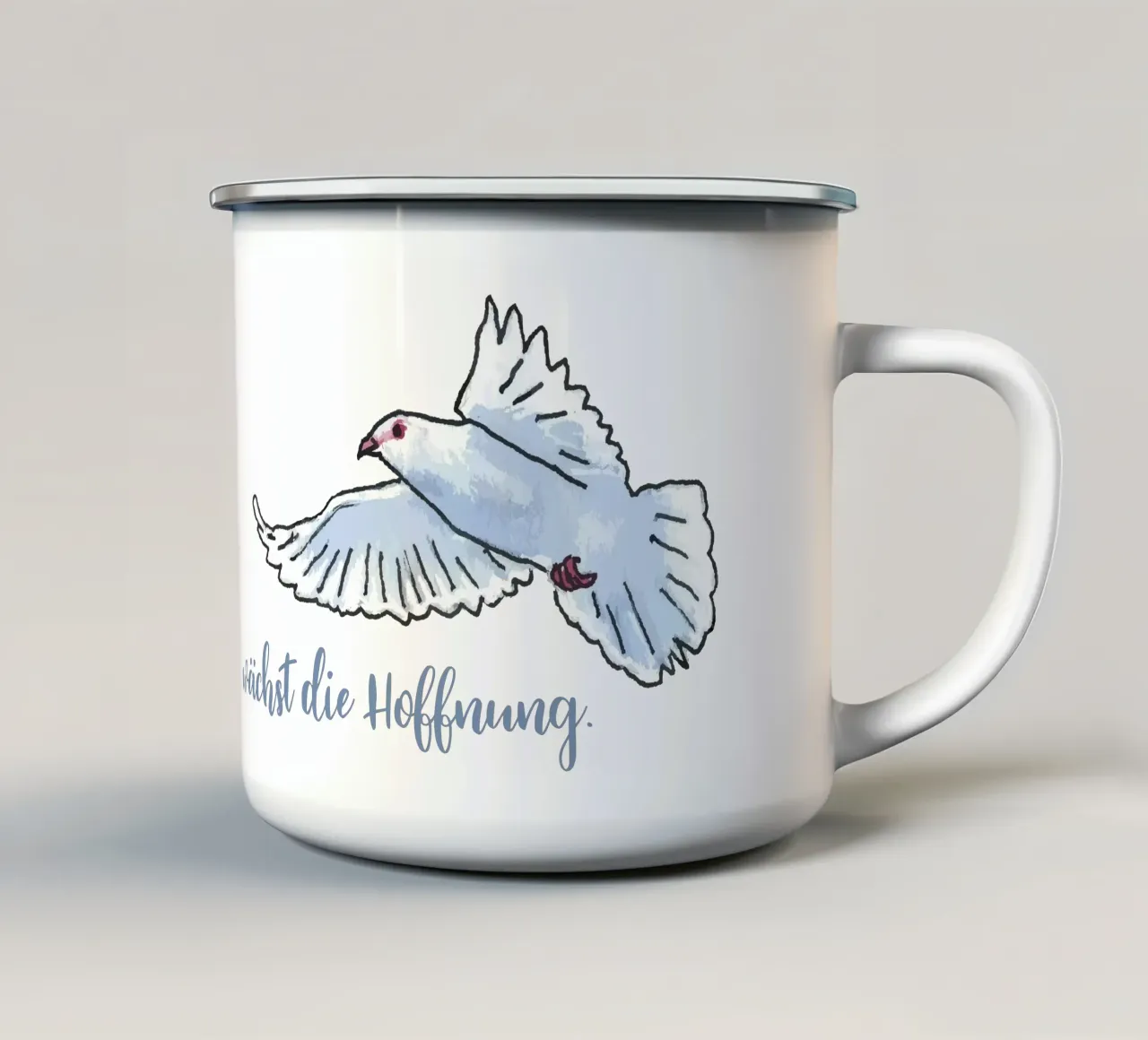 Pigeon enamel mug by Face & Content