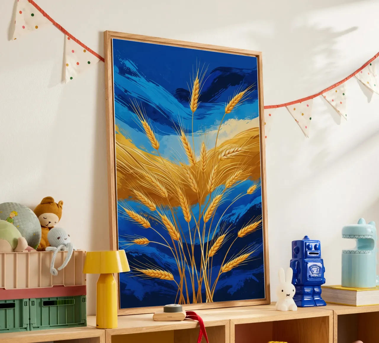 Golden Wheat in Flowing Blue and Yellow Tones plexiglass da AlbertKlee