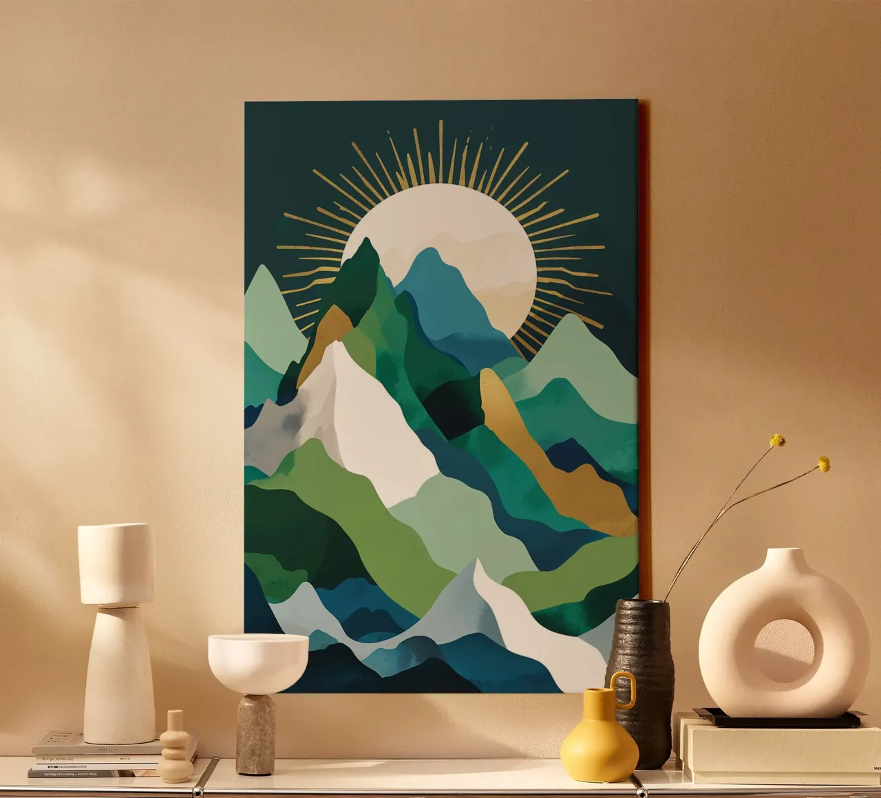 Carpathian Splendor in Gold and Green tela da AlbertKlee