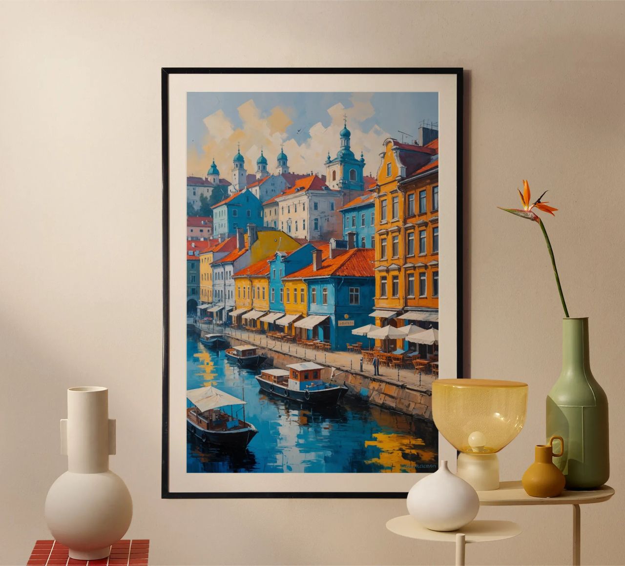 Sunlit Afternoon in Podil poster by AlbertKlee