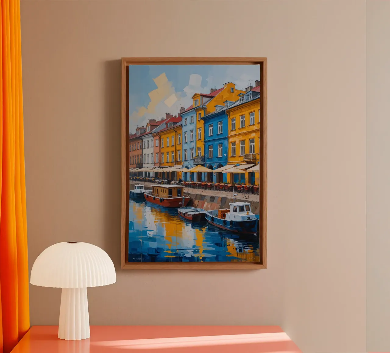 Evening Glow in Podil tela con Cornice a cassetta da AlbertKlee