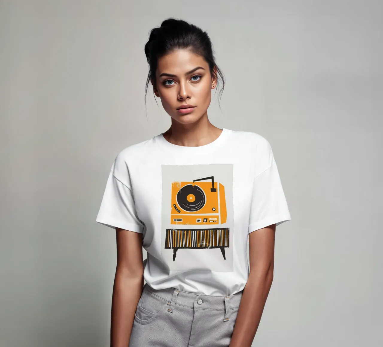 Lettore di dischi in vinile retrò t-shirt da Fox & Velvet