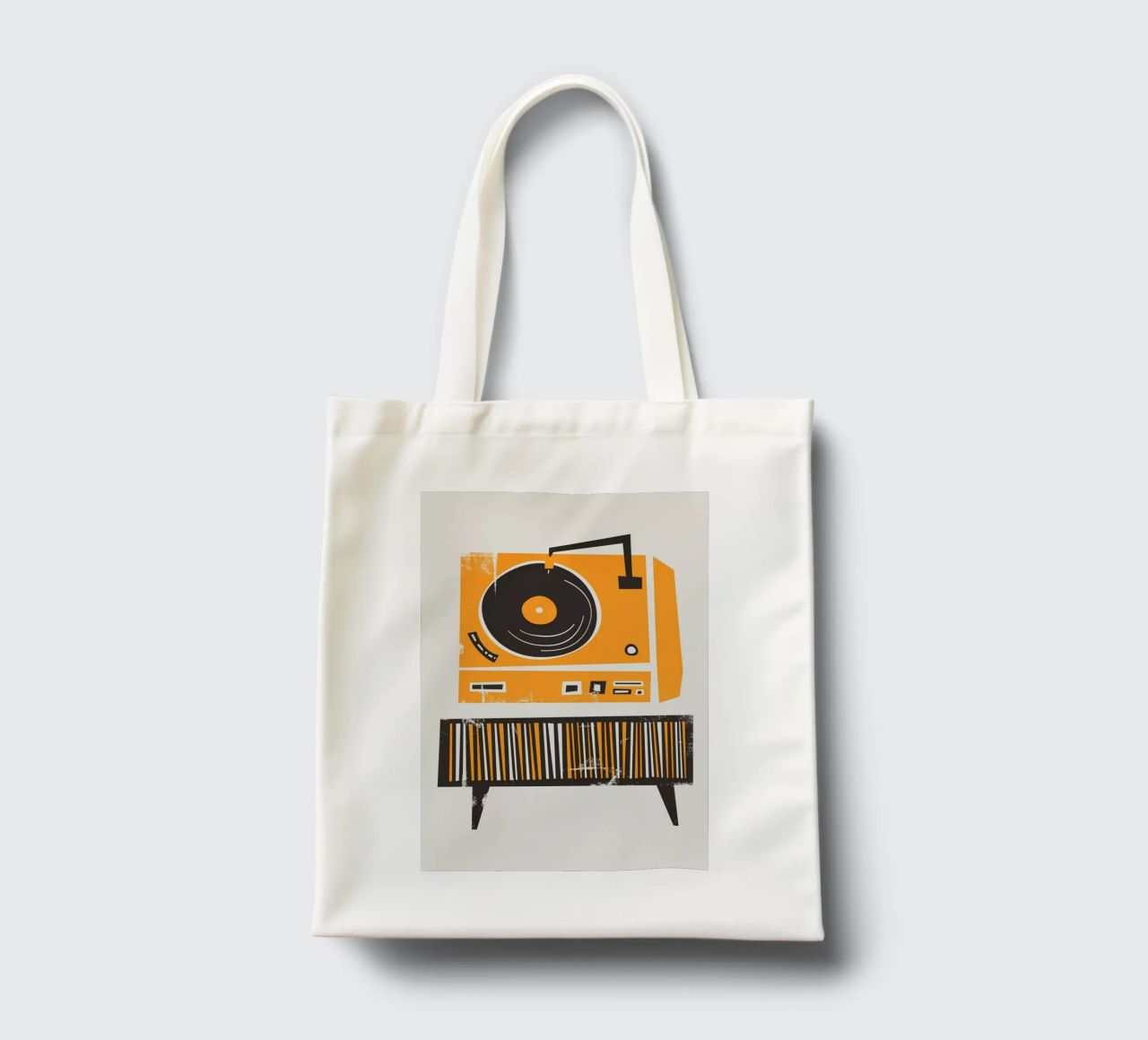 Lettore di dischi in vinile retrò borsa in juta da Fox & Velvet
