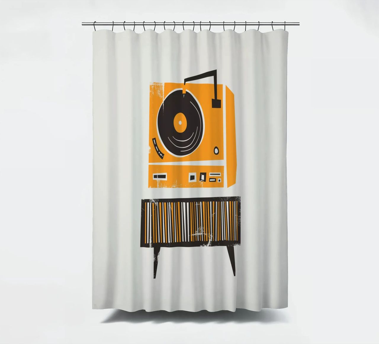 Lettore di dischi in vinile retrò tenda da doccia da Fox & Velvet