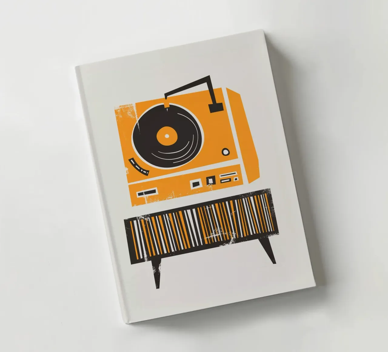 Lecteur de disques vinyles rétro carnet de notes de Fox & Velvet