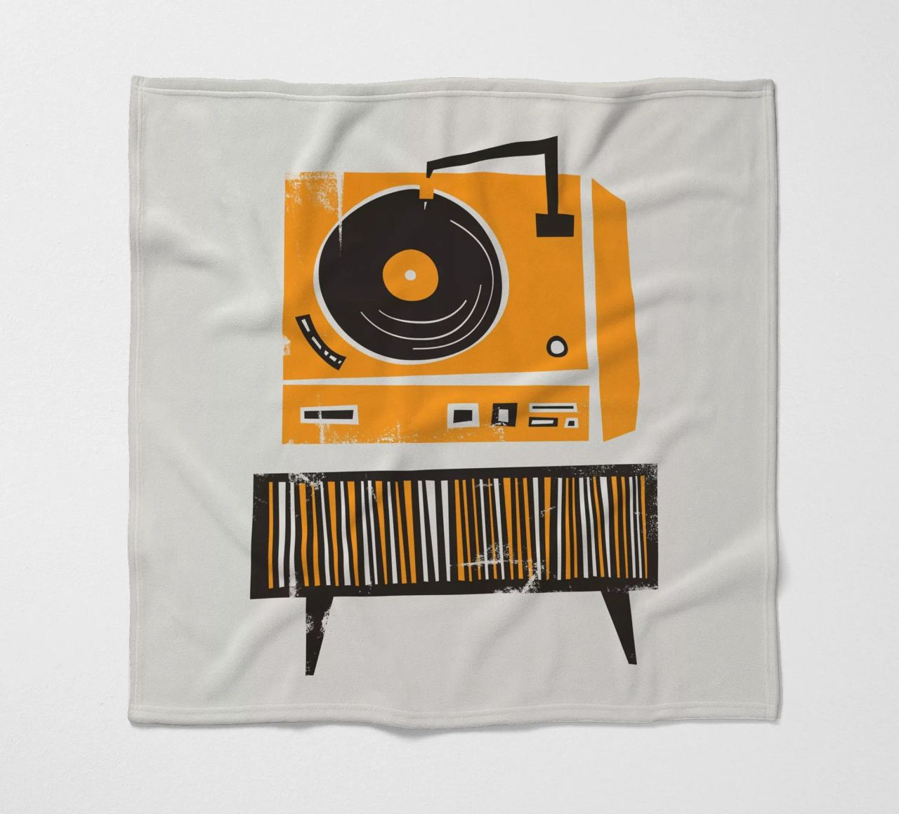 Lettore di dischi in vinile retrò coperta in pile da Fox & Velvet