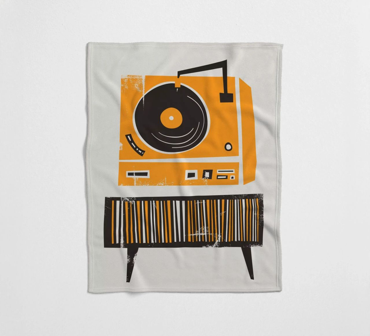 Lettore di dischi in vinile retrò coperta in pile da Fox & Velvet