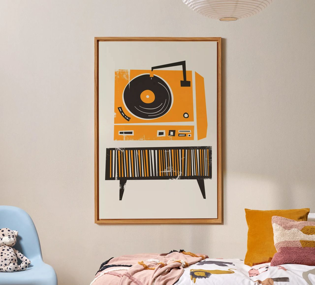 Lettore di dischi in vinile retrò alluminio dibond da Fox & Velvet