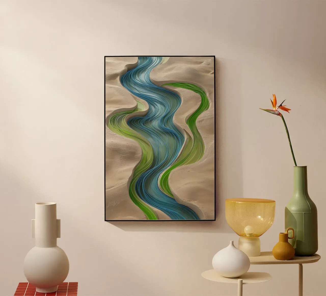 Euphrates’ Gentle Flow Through Desert Sands metacrilato de AlbertKlee