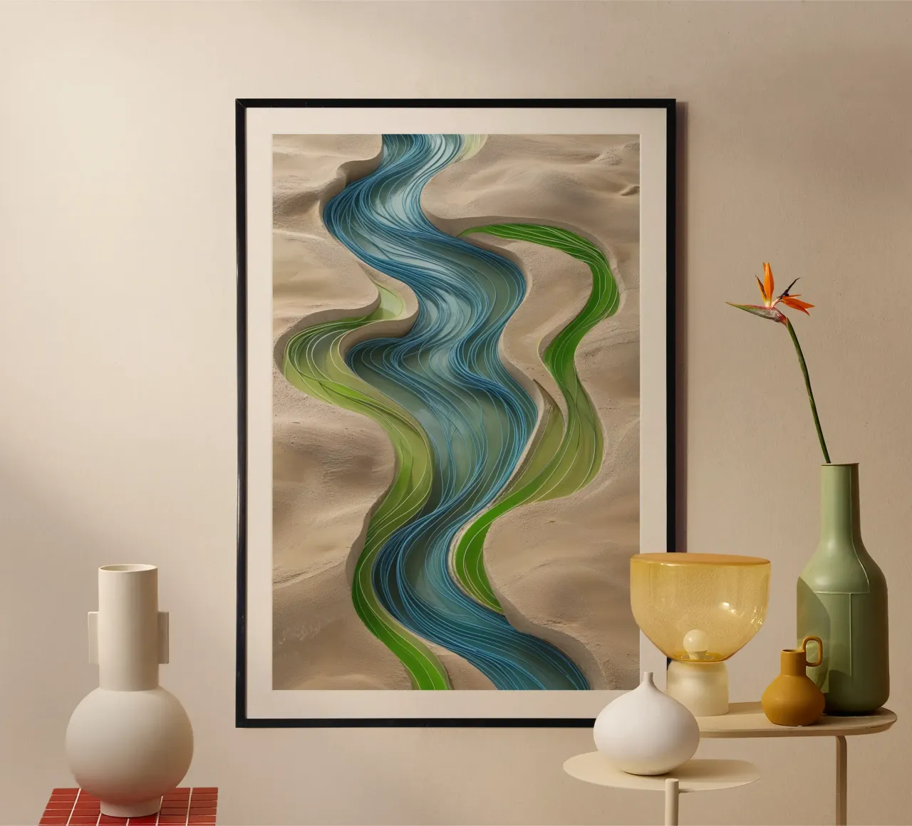 Euphrates’ Gentle Flow Through Desert Sands hahnemühle de AlbertKlee