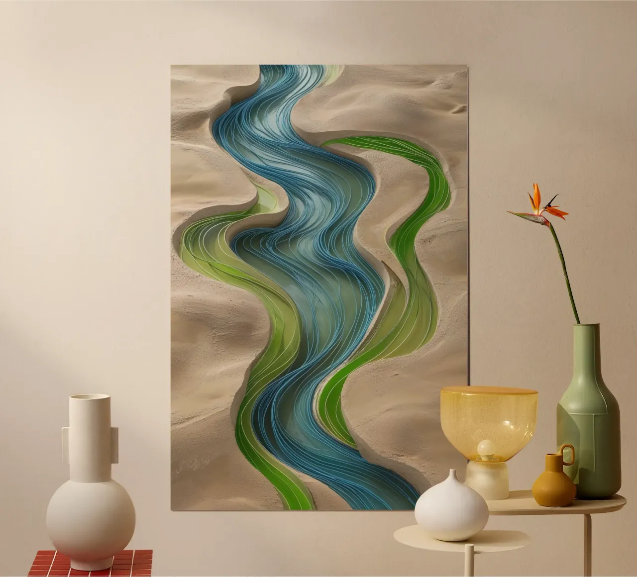 Euphrates’ Gentle Flow Through Desert Sands hahnemühle de AlbertKlee