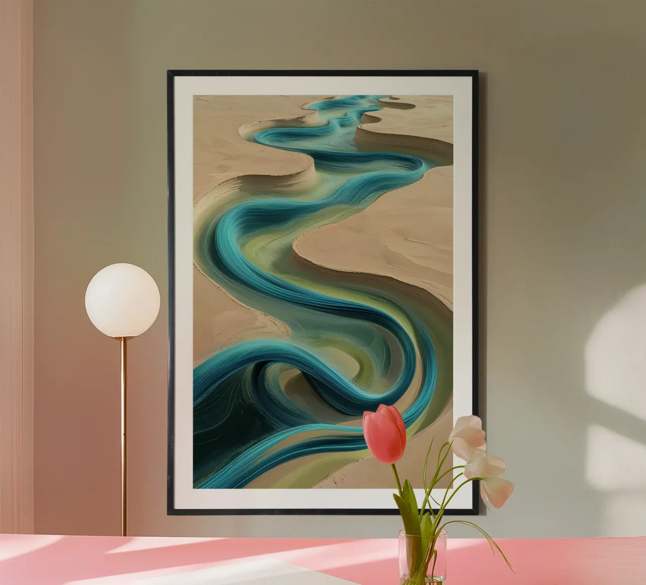 Winding Life: The Euphrates in Abstract carta hahnemühle da AlbertKlee
