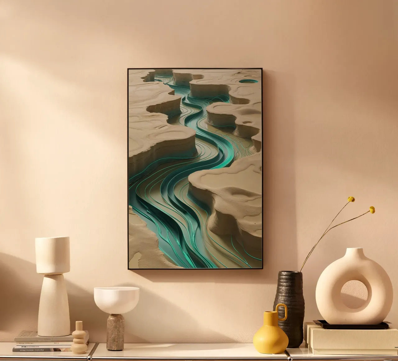 Turquoise Harmony: Euphrates in Motion plexiglass da AlbertKlee