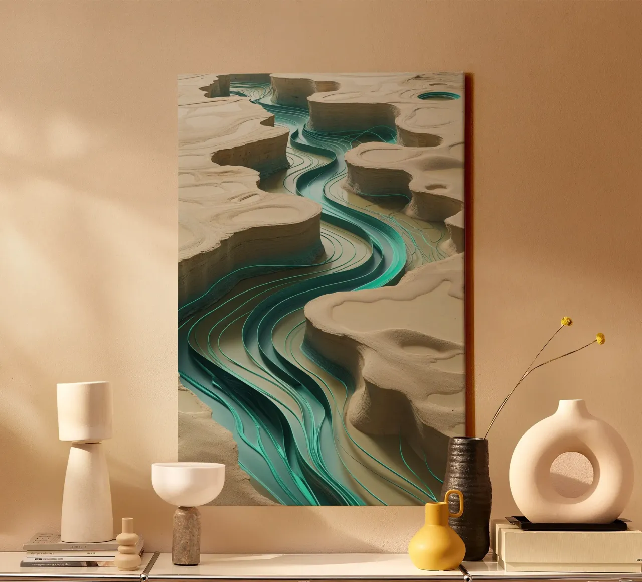 Turquoise Harmony: Euphrates in Motion tela da AlbertKlee