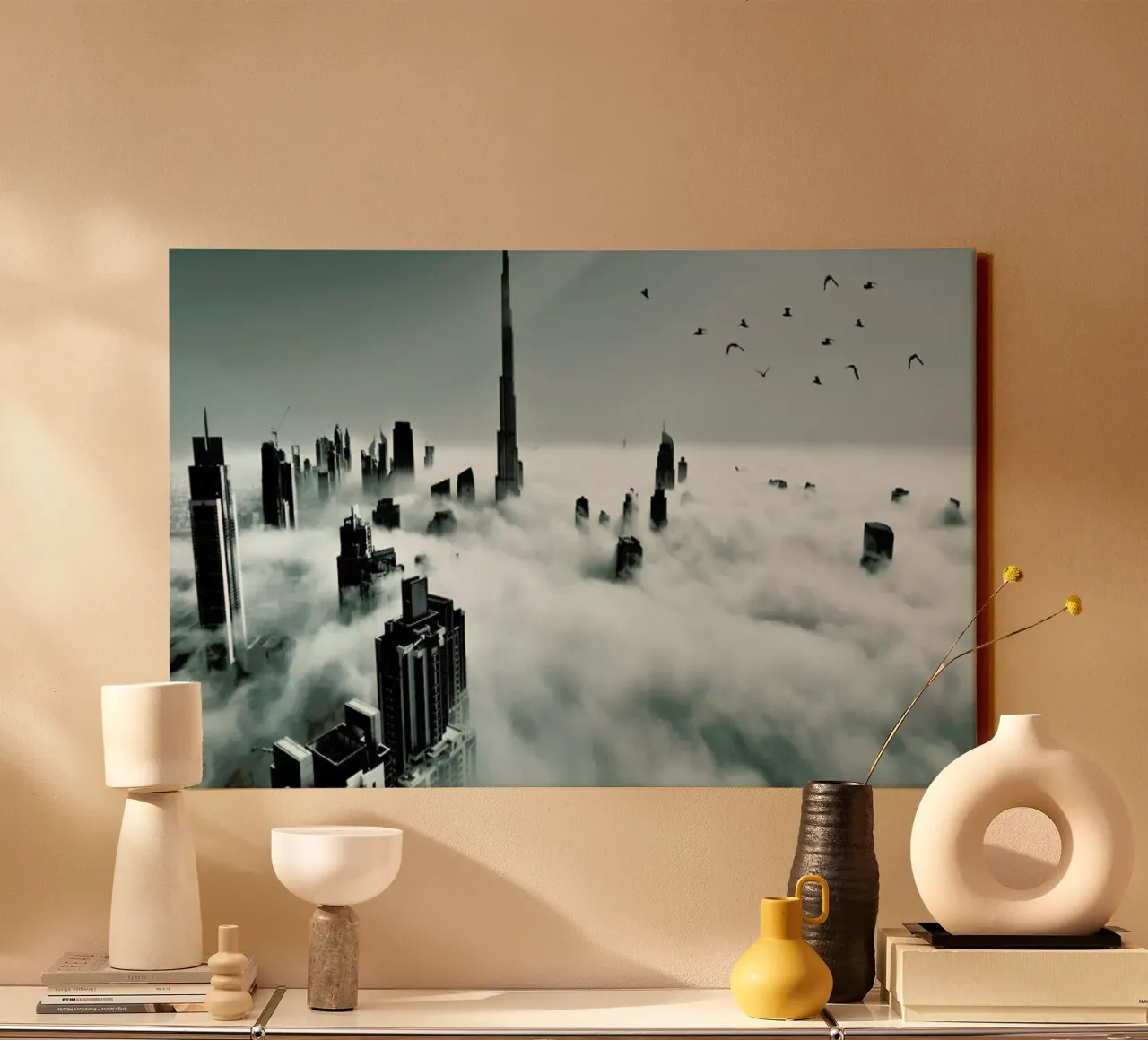 Up up and Above - Naufal tela con Cornice a cassetta da Pictufy