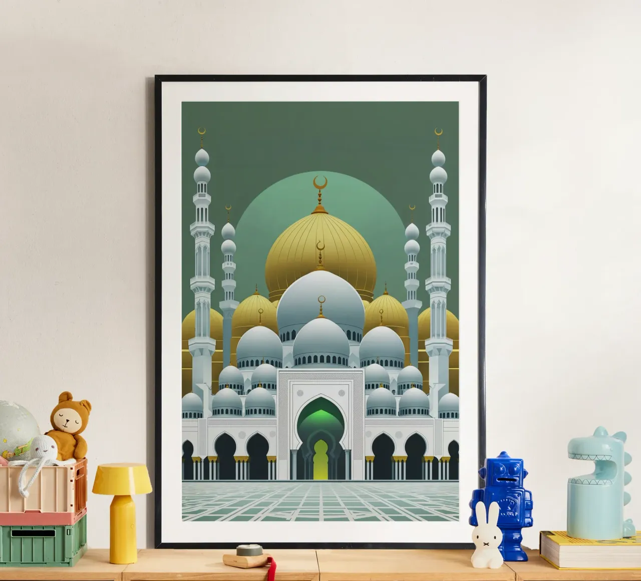 Golden Splendor of the Umayyad Mosque poster da AlbertKlee