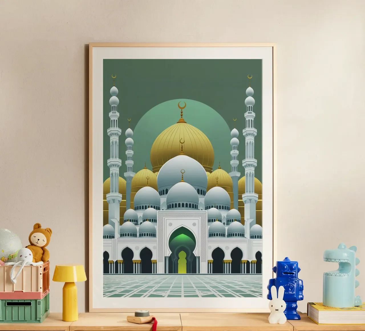 Golden Splendor of the Umayyad Mosque poster da AlbertKlee