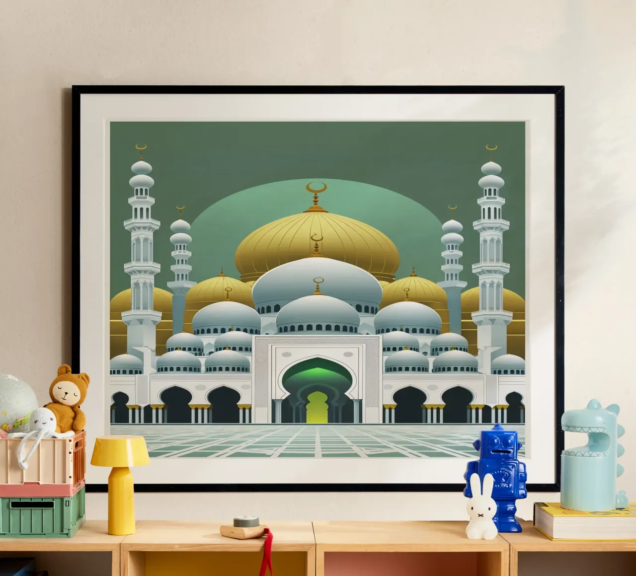 Golden Splendor of the Umayyad Mosque poster da AlbertKlee