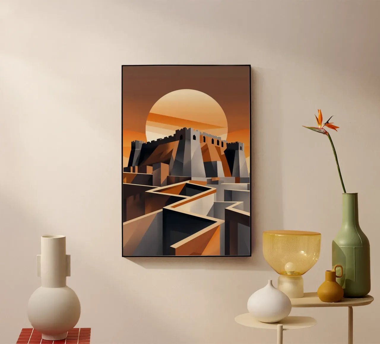 The Walls of Aleppo Citadel – Geometric Brilliance plexiglass da AlbertKlee