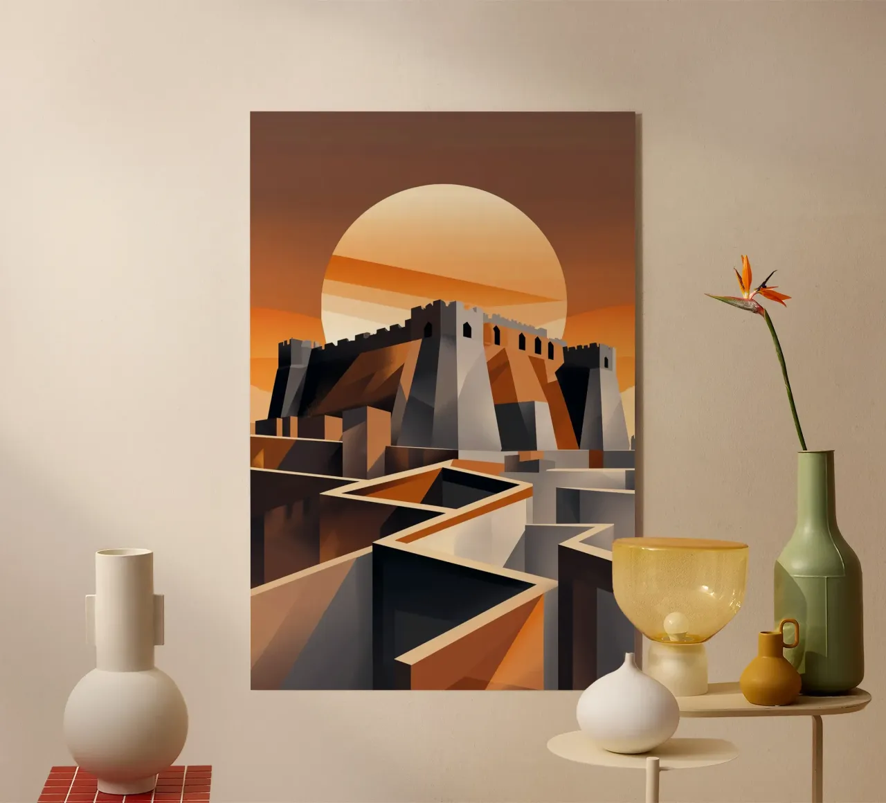 The Walls of Aleppo Citadel – Geometric Brilliance plexiglass da AlbertKlee