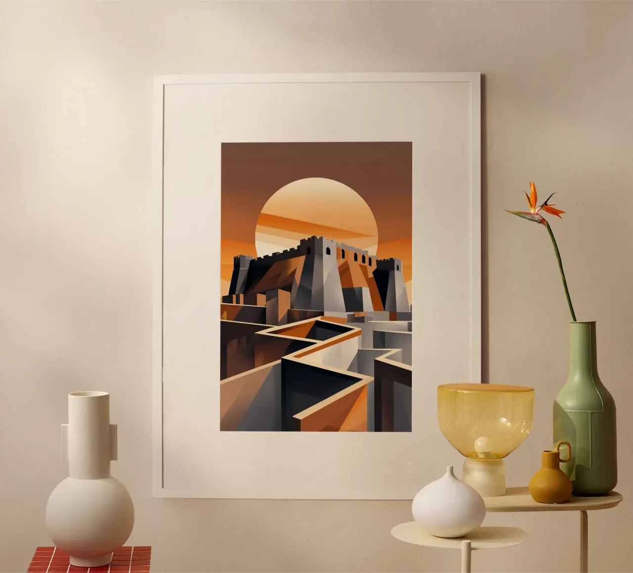 The Walls of Aleppo Citadel – Geometric Brilliance carta hahnemühle da AlbertKlee