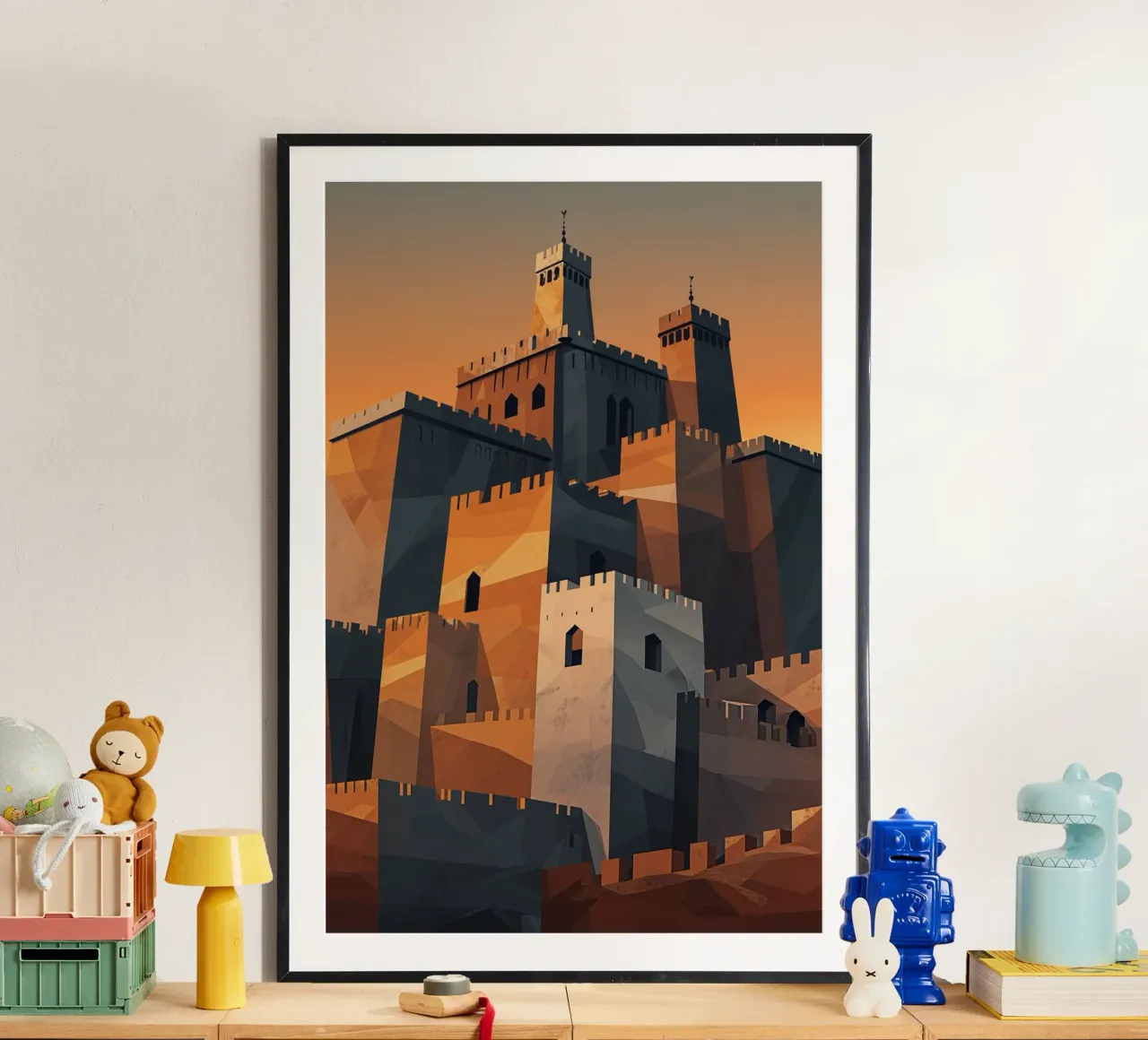 Aleppo Citadel – A Fortress of Resilience poster con telaio in plastica da AlbertKlee