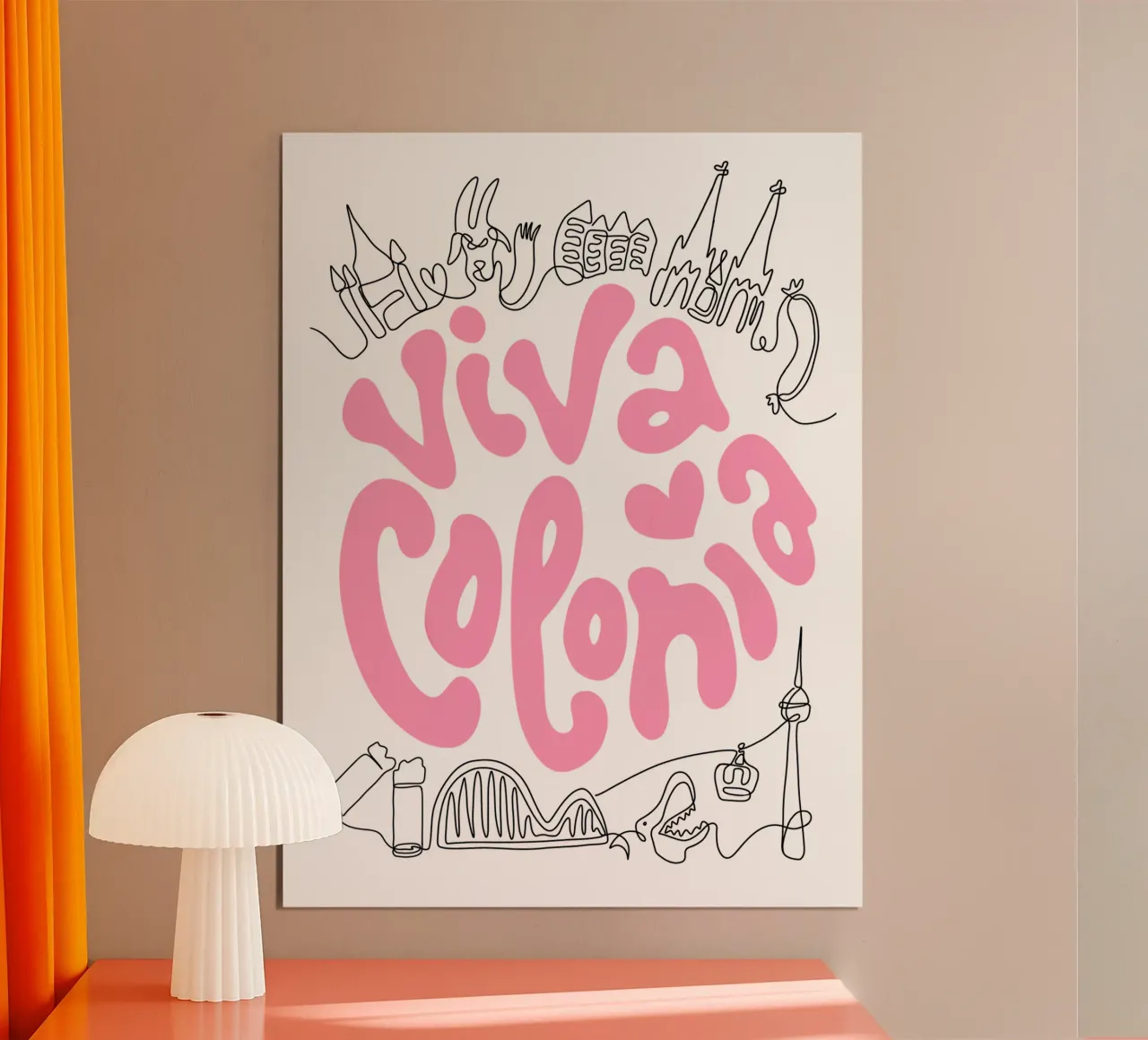 Viva Colonia Skyline Köln Design poster da Orjenal Kölsch
