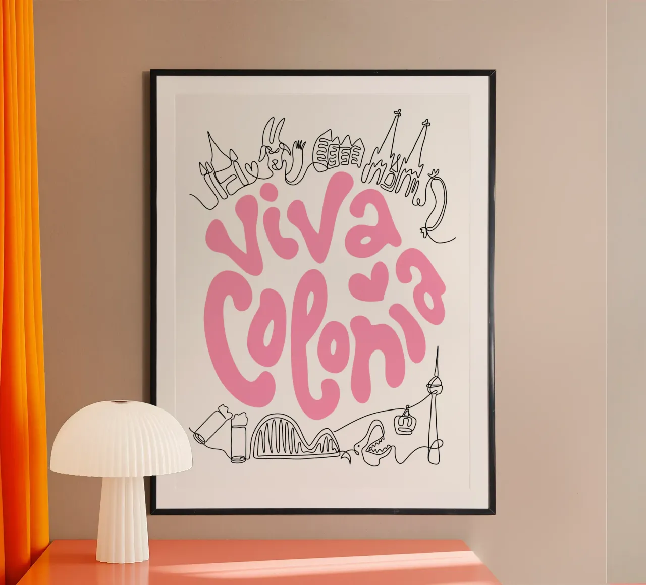 Viva Colonia Skyline Köln Design poster da Orjenal Kölsch