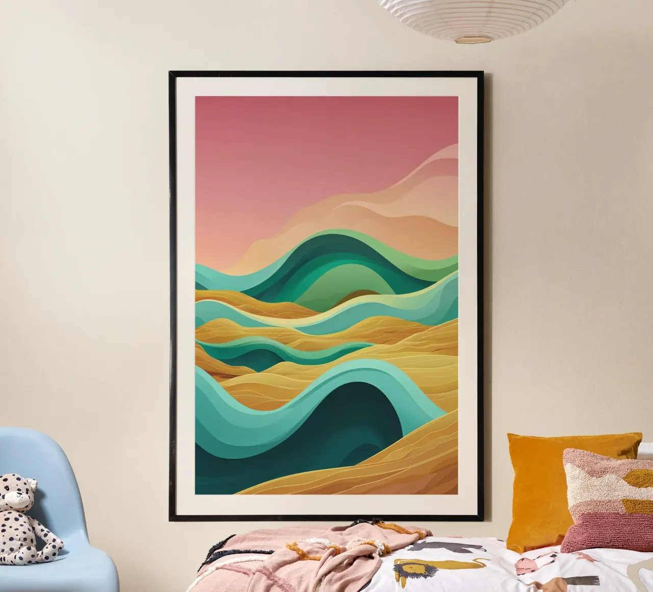 Emerging Waves in the Syrian Desert poster con telaio in plastica da AlbertKlee