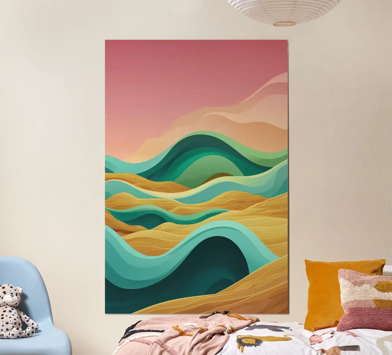 Emerging Waves in the Syrian Desert poster con telaio in plastica da AlbertKlee