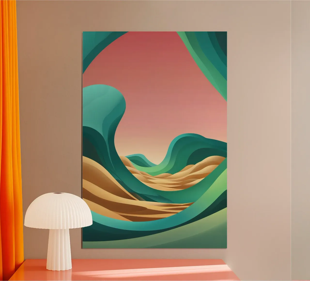 Timeless Flow of the Syrian Desert poster con telaio in plastica da AlbertKlee