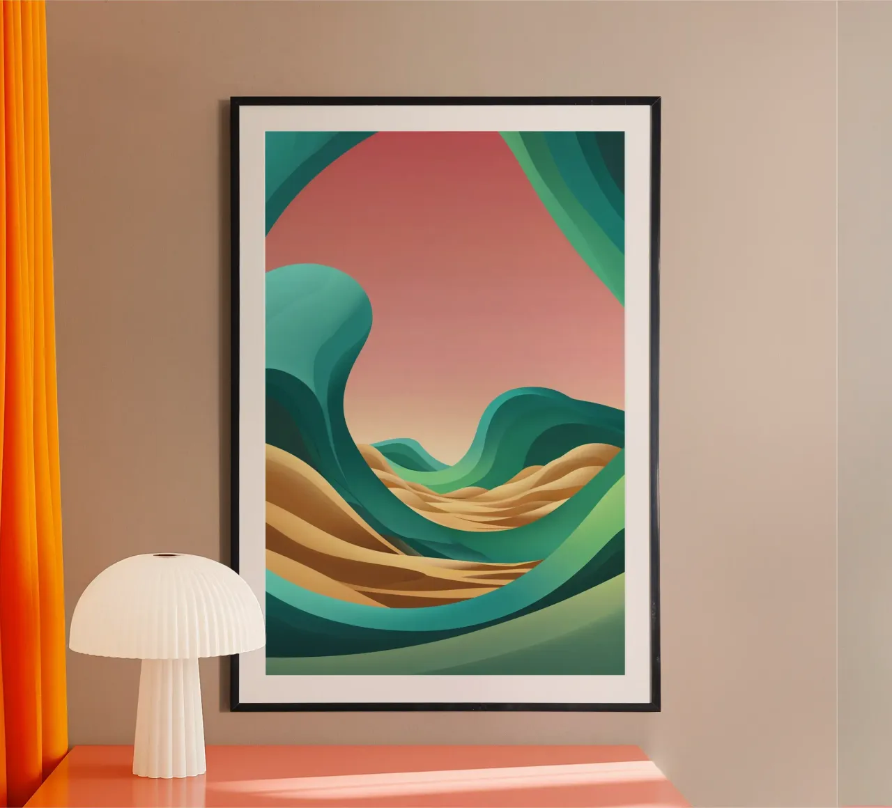 Timeless Flow of the Syrian Desert poster con telaio in plastica da AlbertKlee