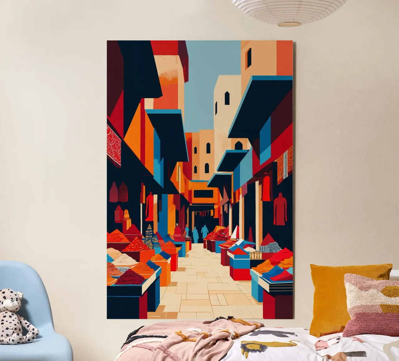 The Vibrant Heart of a Syrian Souq alluminio dibond da AlbertKlee