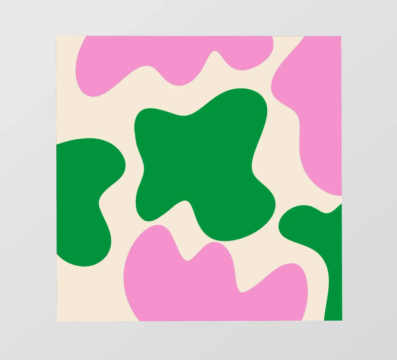 Abstracte moderne vormen - roze, groen, crème backlit folie van Wackapacka