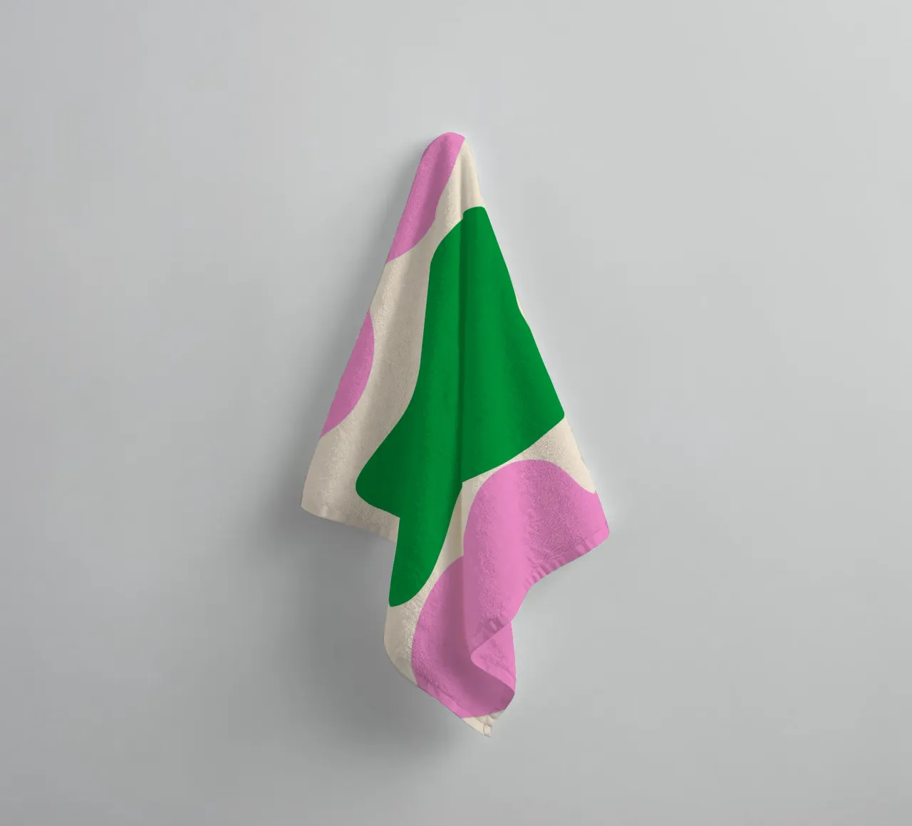 Forme astratte e moderne - rosa, verde, crema asciugamano da bagno da Wackapacka