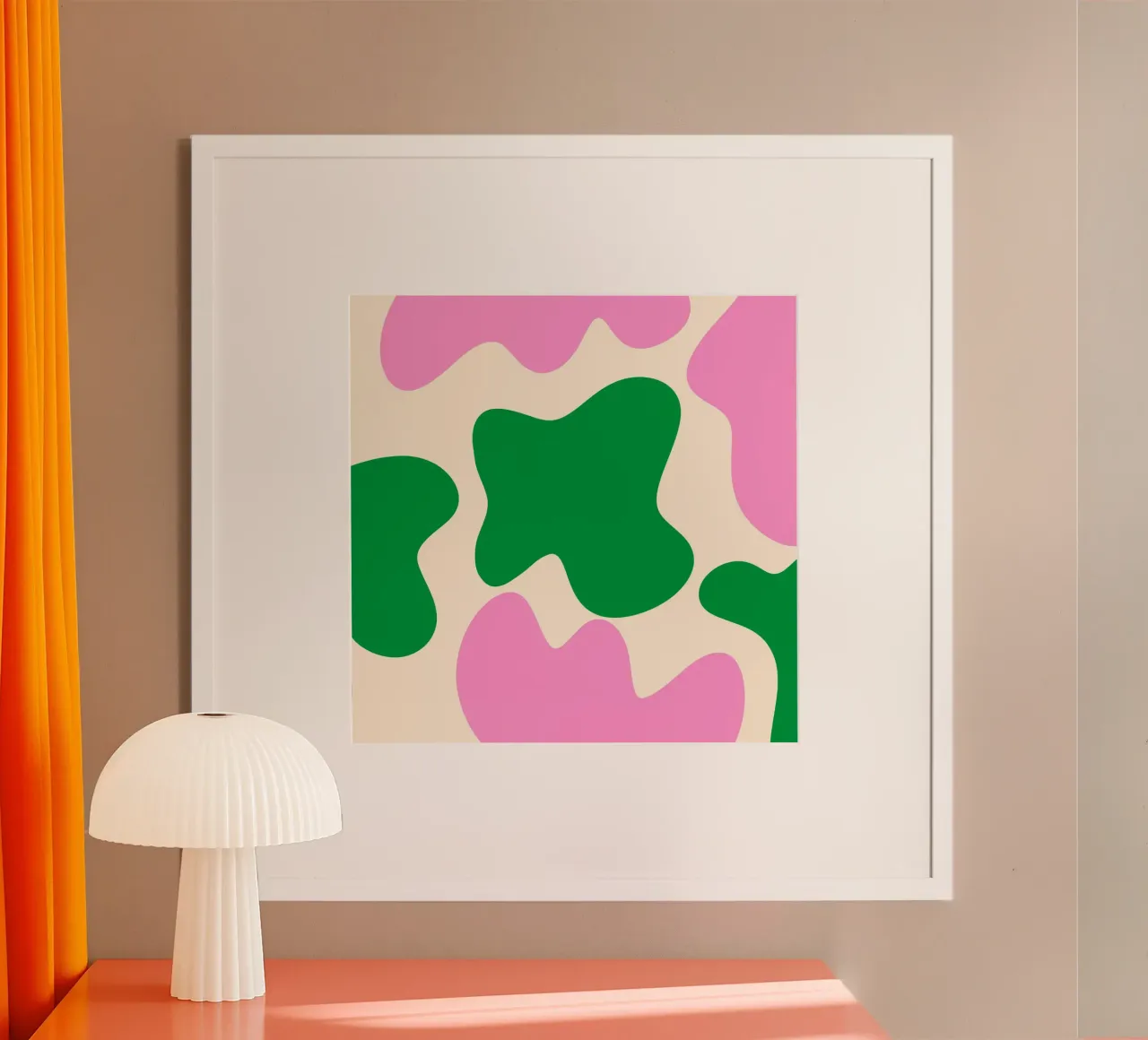 Forme astratte e moderne - rosa, verde, crema carta hahnemühle da Wackapacka