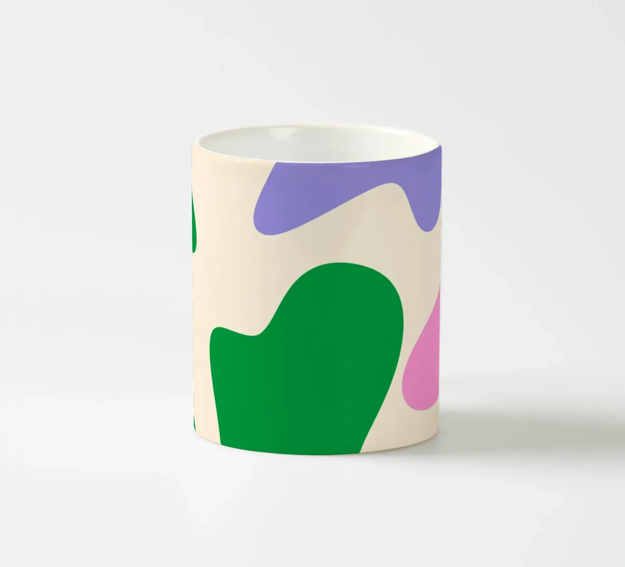 Forme astratte moderne - rosa, viola, verde, crema tazza in ceramica da Wackapacka
