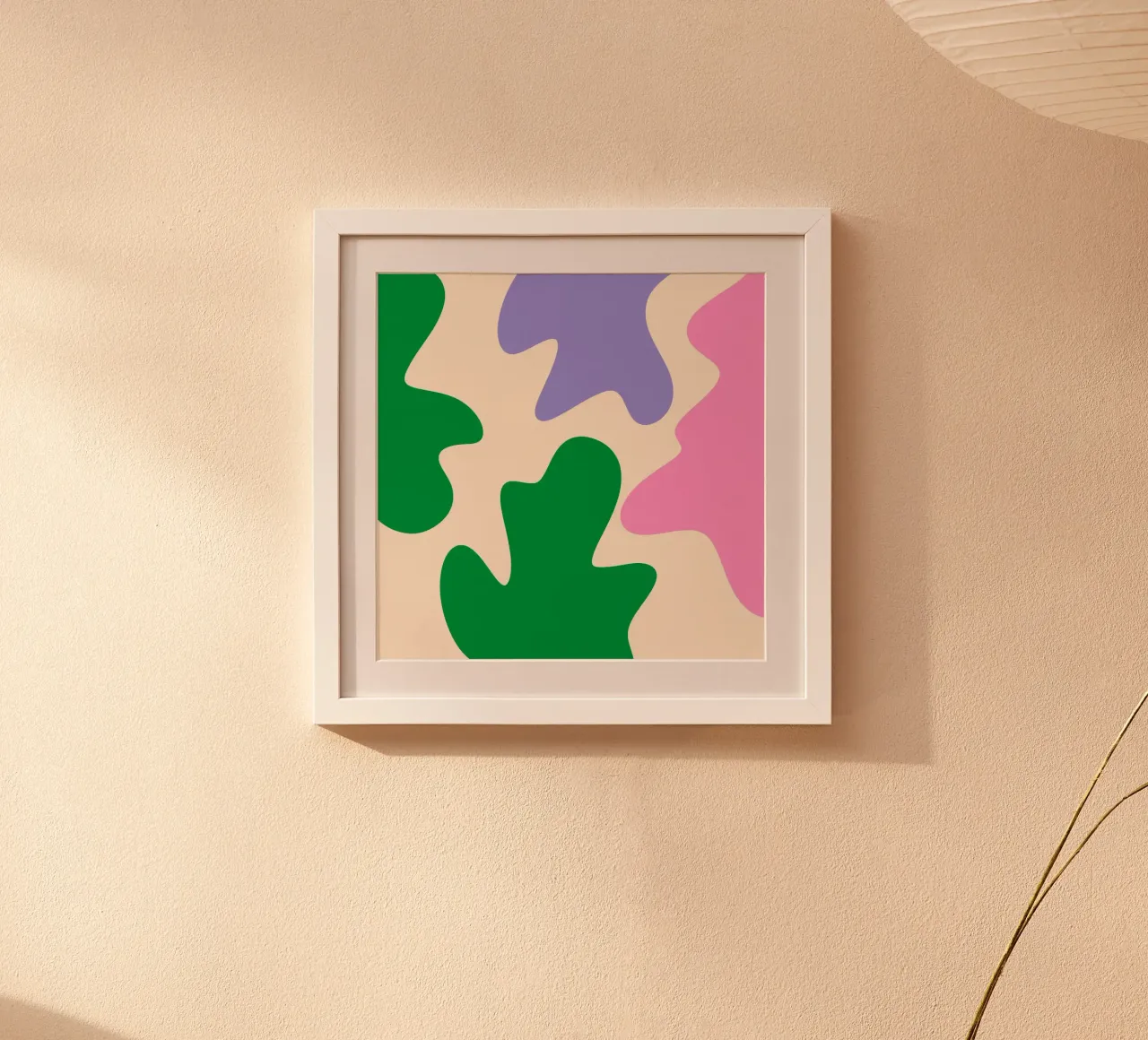 Formas abstractas modernas - rosa, violeta, verde, crema poster de Wackapacka