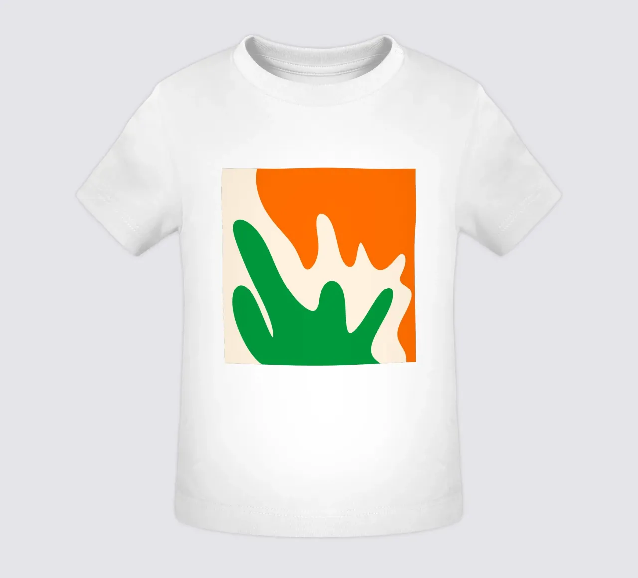 Forme astratte e moderne - arancione, verde, crema maglietta neonato da Wackapacka