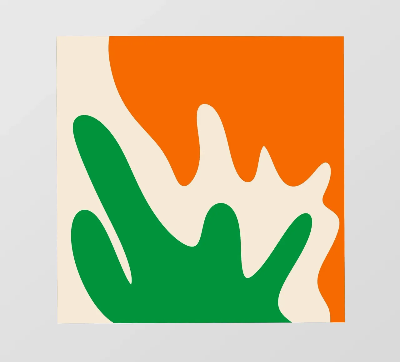 Forme astratte e moderne - arancione, verde, crema telo in pvc da Wackapacka