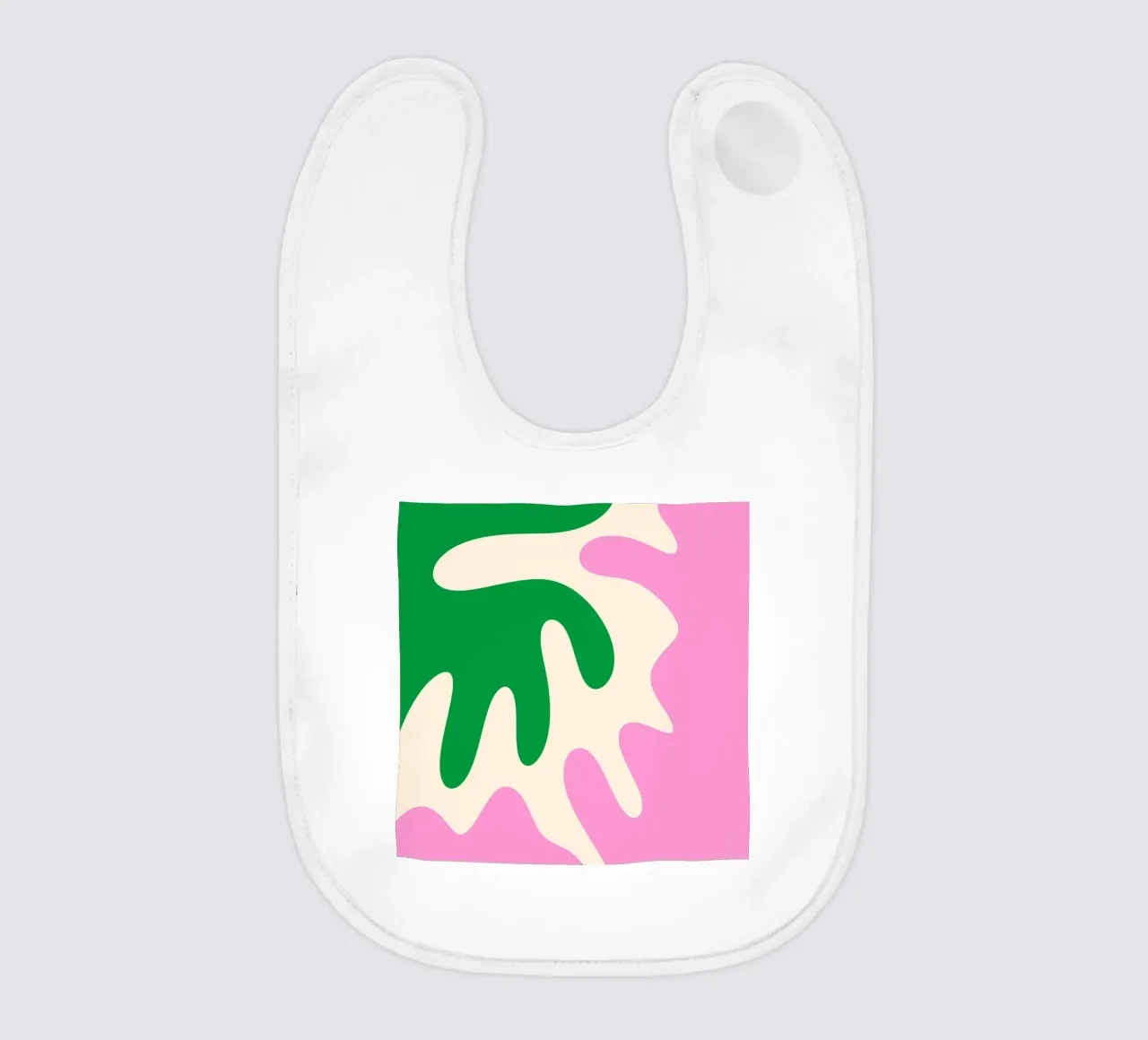 Forme astratte e moderne - rosa, verde, crema bavaglino da Wackapacka
