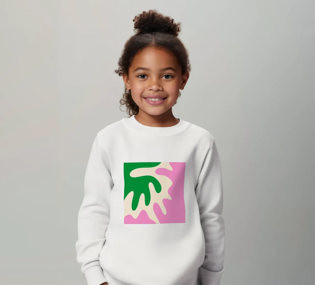 Forme astratte e moderne - rosa, verde, crema felpa bambino da Wackapacka