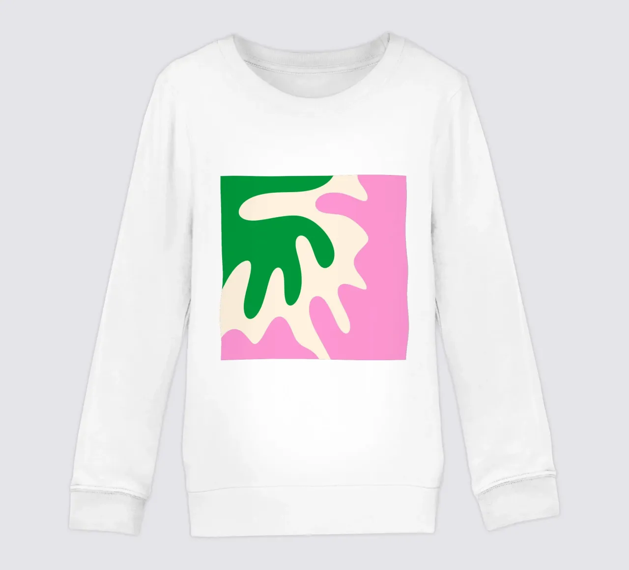 Forme astratte e moderne - rosa, verde, crema felpa bambino da Wackapacka