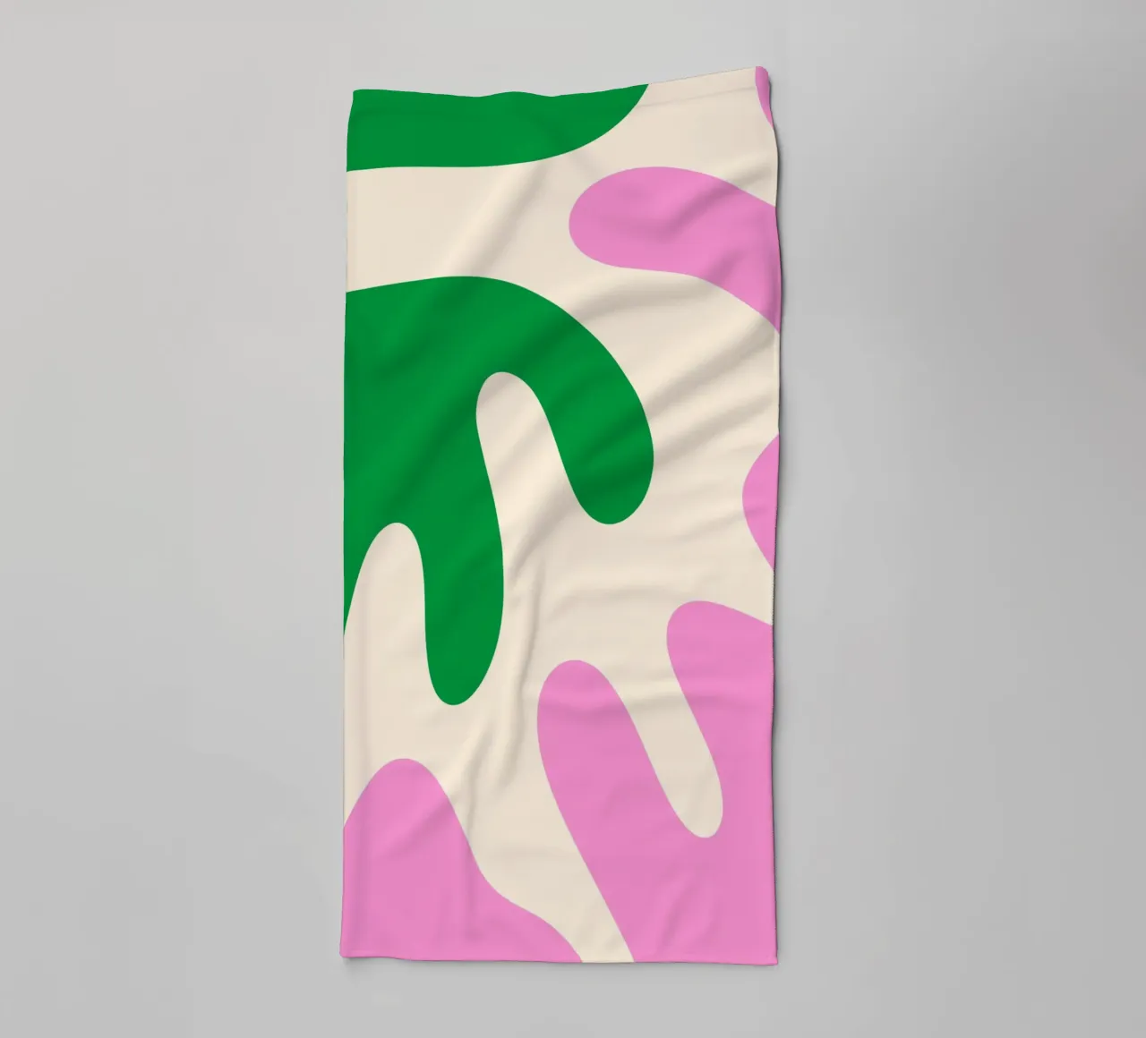 Forme astratte e moderne - rosa, verde, crema asciugamano da bagno da Wackapacka