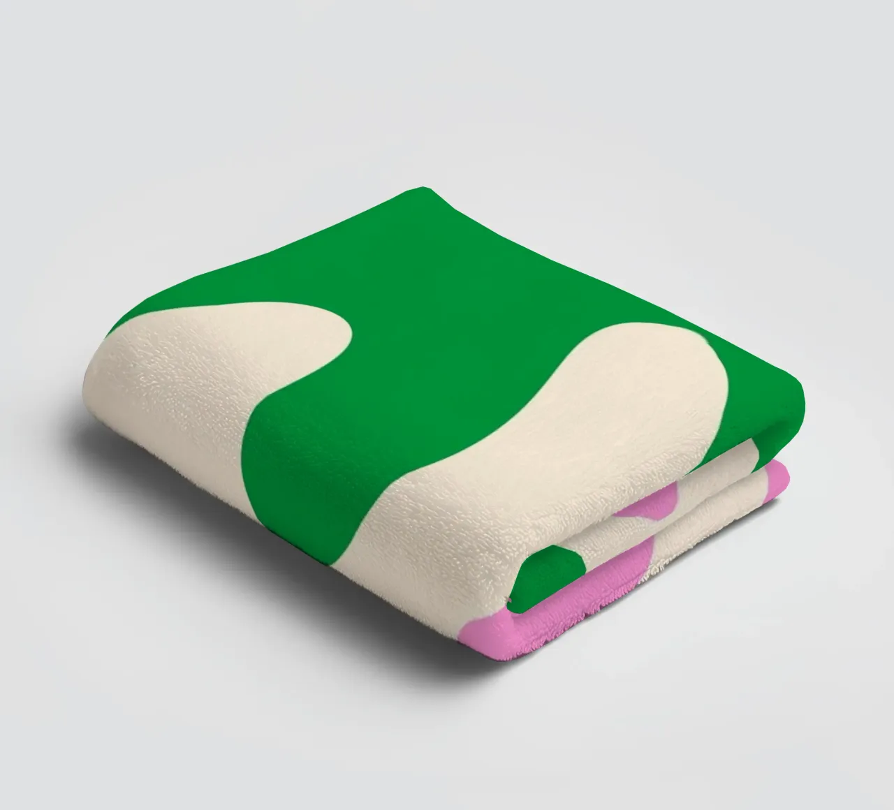 Forme astratte e moderne - rosa, verde, crema asciugamano da bagno da Wackapacka