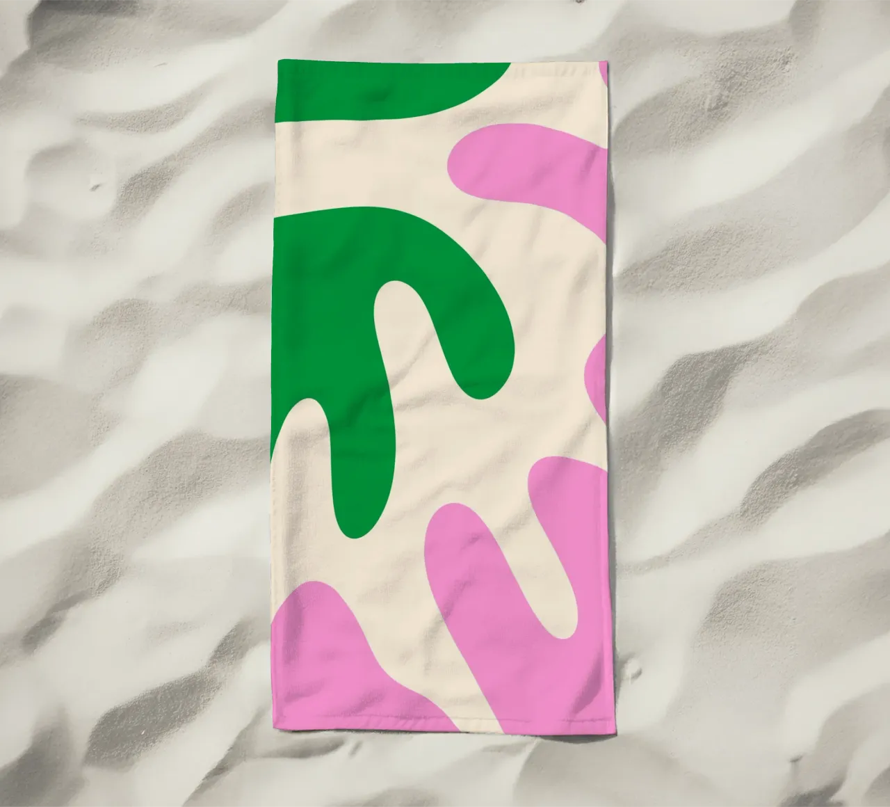 Forme astratte e moderne - rosa, verde, crema telo mare da Wackapacka