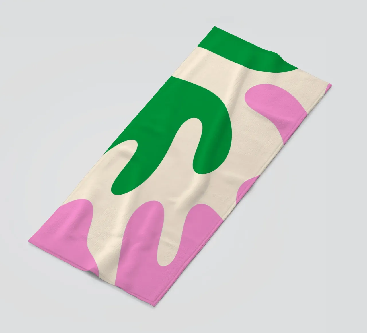 Forme astratte e moderne - rosa, verde, crema telo mare da Wackapacka