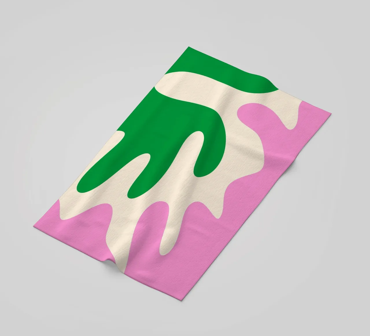 Forme astratte e moderne - rosa, verde, crema telo mare da Wackapacka